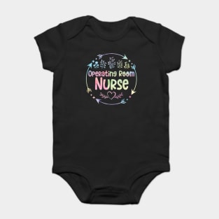 Operating Room Nurse cute floral watercolor Baby Bodysuit